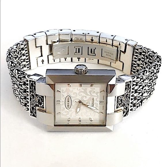 LOIS HILL Sterling Silver Bracelet Automatic Swiss Movement Watch NWOT - Picture 6 of 12